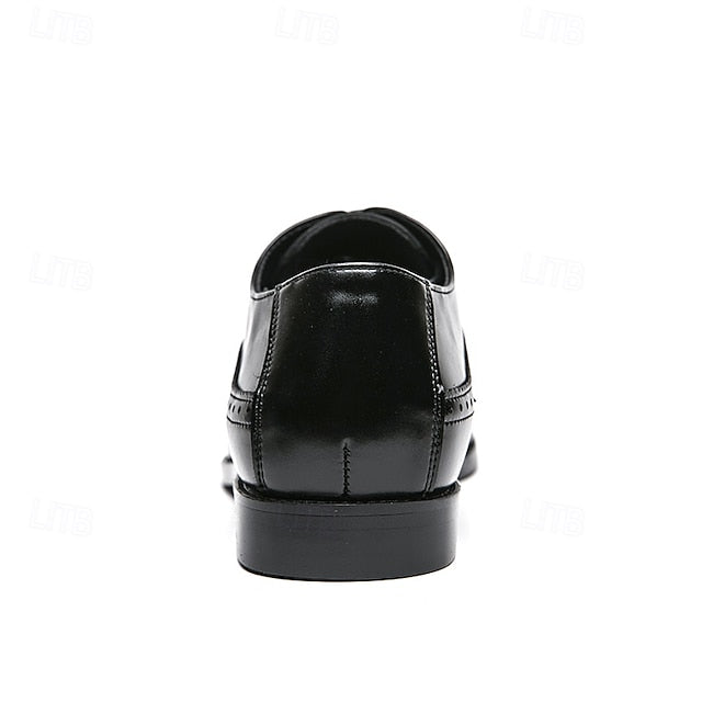 Men's Shoes Brogue Leather Faux Classic – Brown Oxford