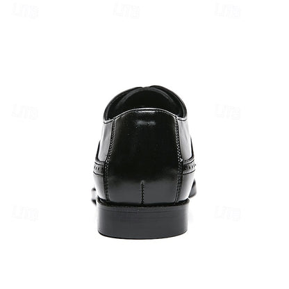 Men's Shoes Brogue Leather Faux Classic – Brown Oxford