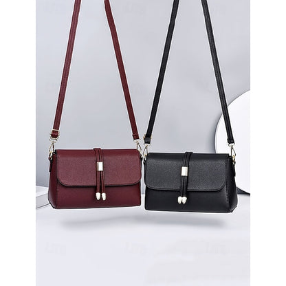 Burgunder Taschen in Crossbody Leder Schwarz Damen Faux und