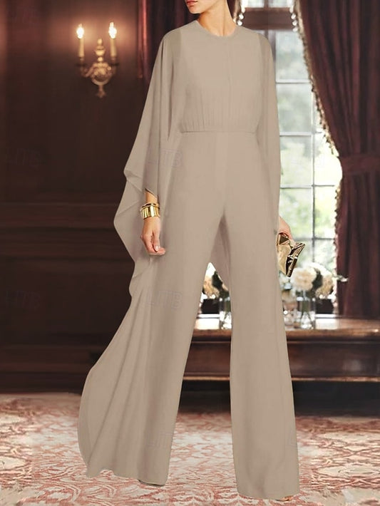 Bride Simple Jumpsuit the of Elegant Cape Dress Mother