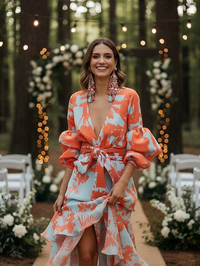 A-Line Floor Length Wedding Guest Dress Formal Dresses Evening