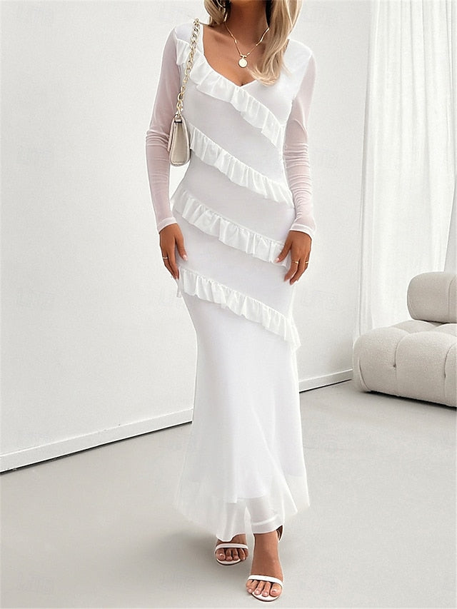 Women's Casual Dress Maxi Dress Ruffle Vacation Date