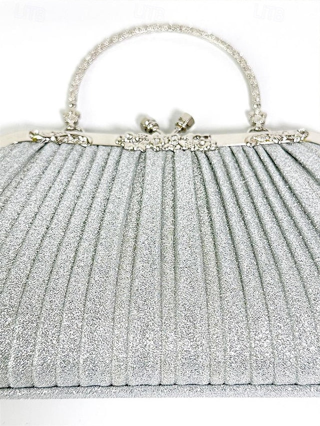 Clutch Purse Evening Glitter Vintage with Women's Pleated