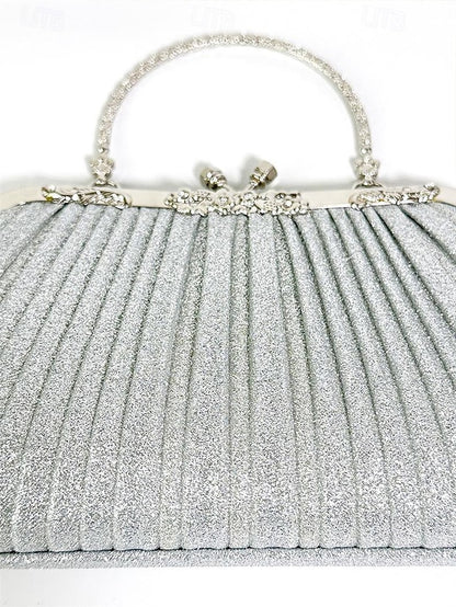 Clutch Purse Evening Glitter Vintage with Women's Pleated