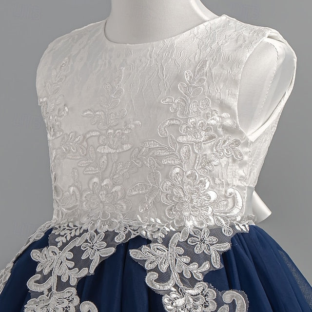 Sleeveless Special Girls' Wedding Party Kids Floral Dress