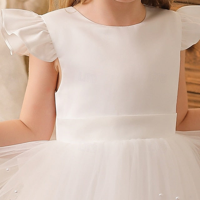 Solid Party Color Kids Dress Girl Flower Girls'