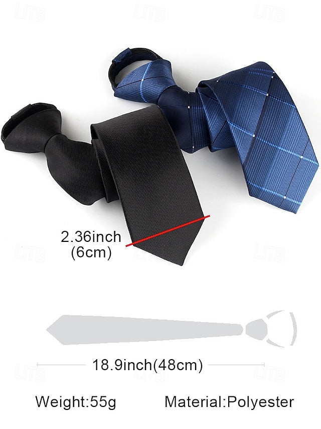 and Stripes Classic Men's Narrow Zip - Ties Pre-Tied