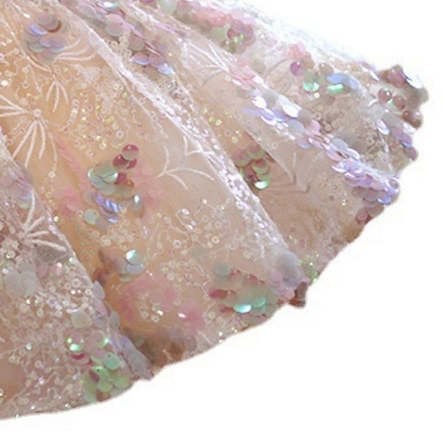 Party Sleeve Solid Dress Girls' Kids Short Color