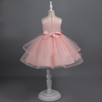 Sleeveless Party Color Dress Girls' Toddler Solid