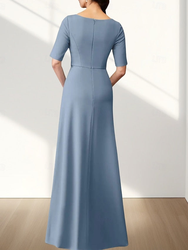 Neck Wedding Dress Bride Crew Guest Elegant Mother A-Line of the
