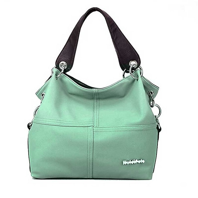 Lässige Handtasche mit Canvas-Lederriemen – Damen