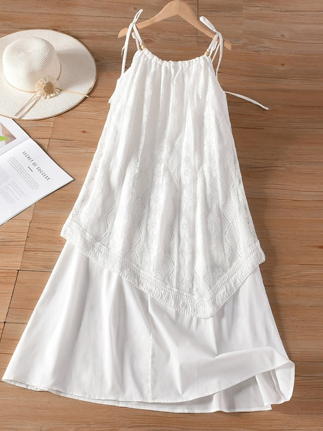 Women's Midi Dress A Line Dress Slip Dress Off The Shoulder