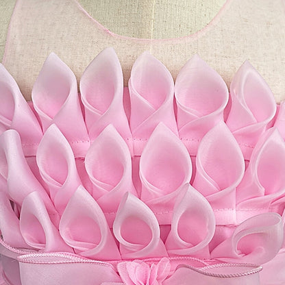 Girl Girls' Solid Flower Kids Dress Colored