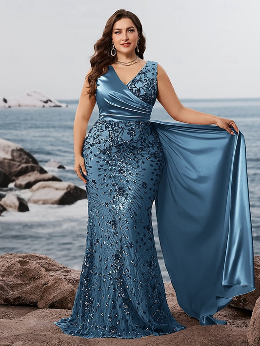 Sparkle Trumpet Long Gown Dress Formal Wear Mermaid / Evening