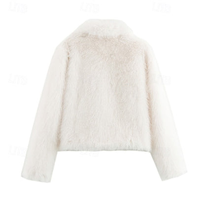 Buttons Comfortable Coat Furs Women's Warm Fur Faux