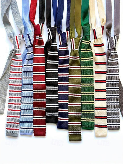 - Neck Men's Stripe Stylish Knit Christmas Tie Woven