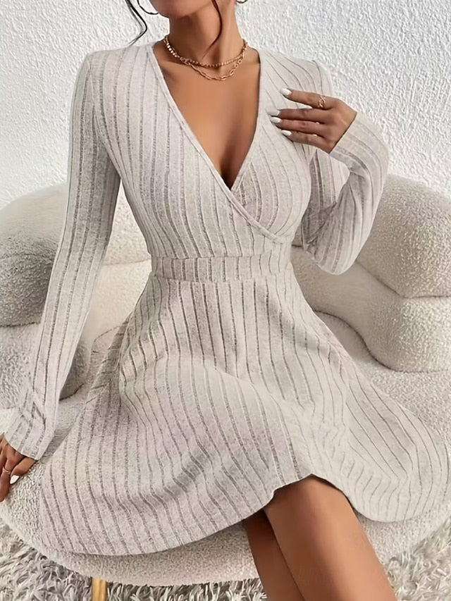Women's Knee Length Dress Sweater Dress A Line Dress