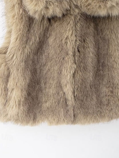 Furs Coat Fur Faux Vest Comfortable Leathers Women's