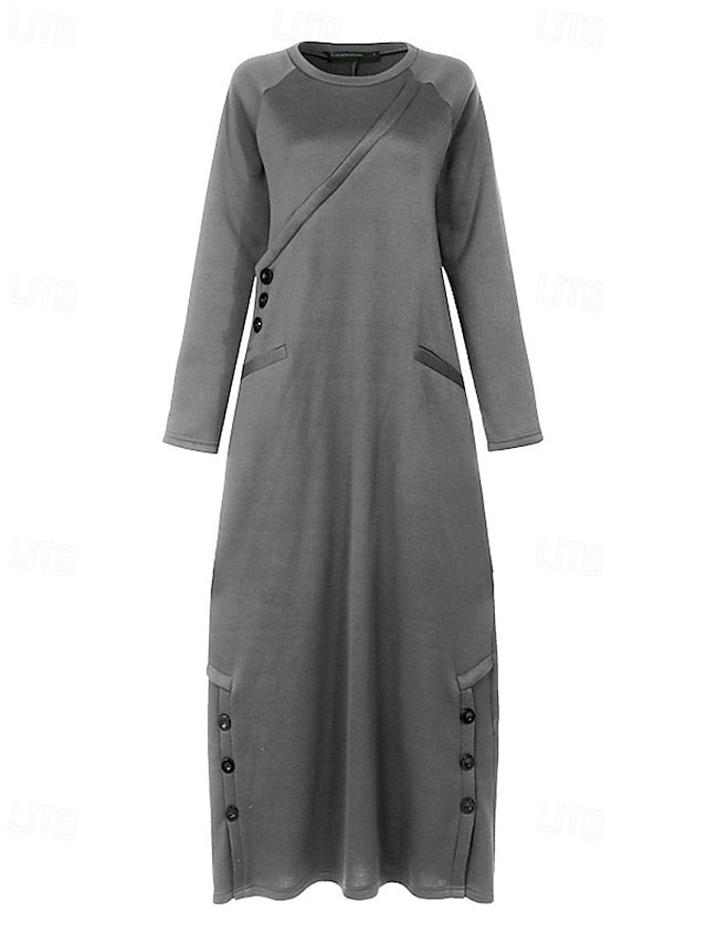 Women's Long Dress Maxi Dress Hoodie Dress Sweatshirt Dress