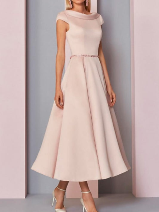 A-Line Dress Plus of Cowl Guest Mother Bride Size Wedding the