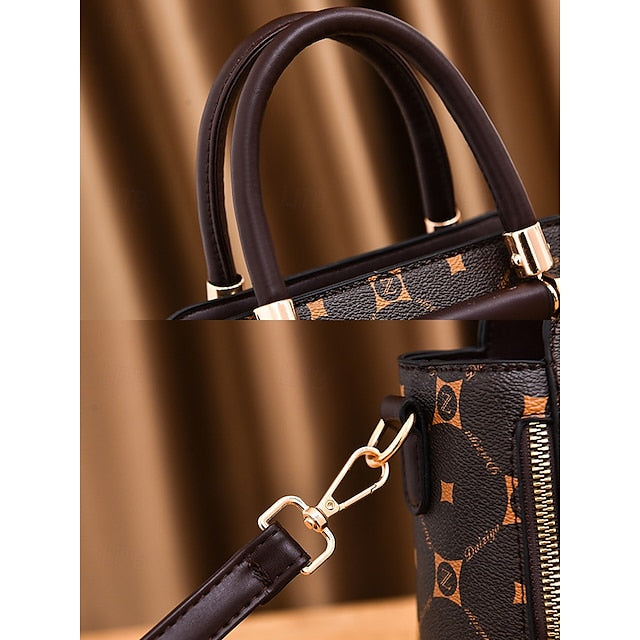 Women's Elegant Accents Leather Faux and Red Handbag with