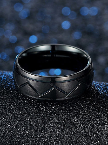 Pattern Steel Rings Modern Men's Stainless – Geometric
