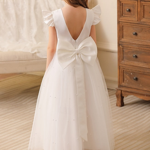 Solid Party Color Kids Dress Girl Flower Girls'