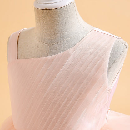 Sleeveless Formal Party Solid Girls' Kids Dress Color