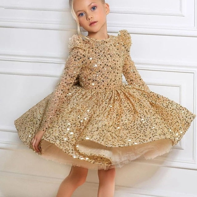 Line A Dress Little Girls' Party Kids Sequin