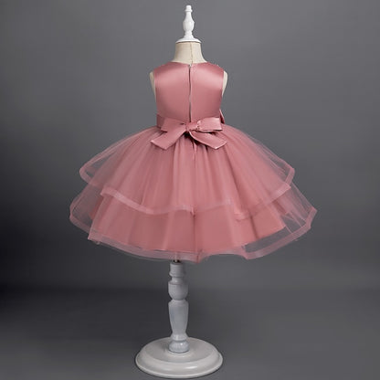 Sleeveless Party Color Dress Girls' Toddler Solid