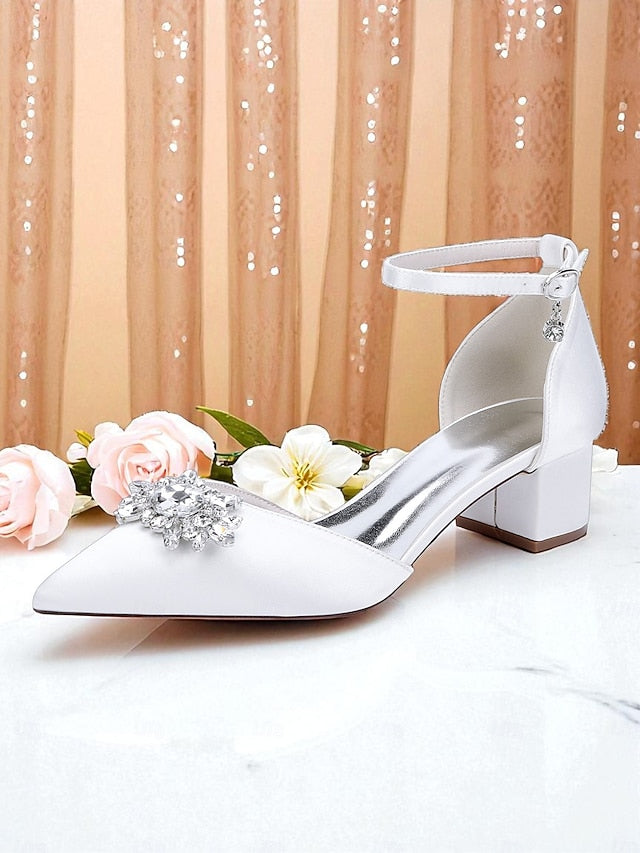 Burgundy Wedding Satin Women's with Shoes Block Heel