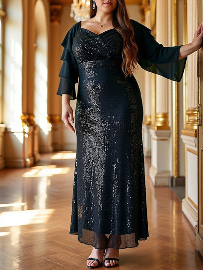 Bride Column Sparkle Dress / Plus of Mother Sheath the Size