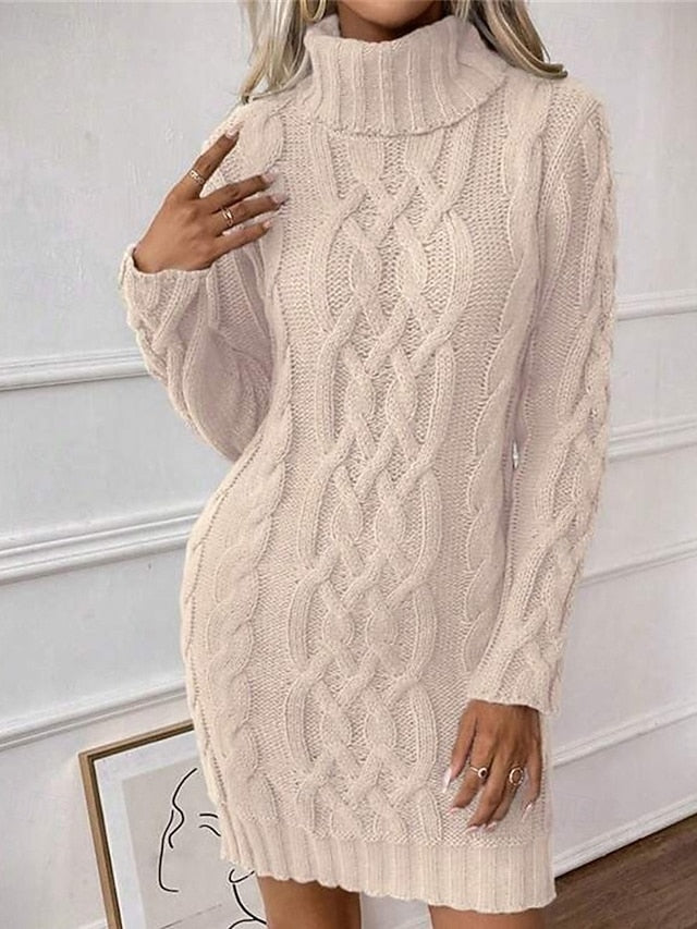 Women's Mini Dress Sweater Dress Knit Dress Casual Dress