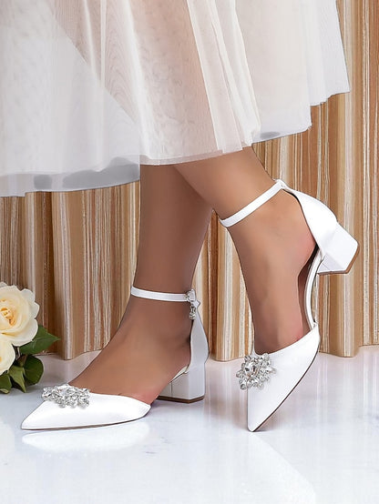 Burgundy Wedding Satin Women's with Shoes Block Heel