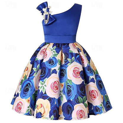 Party 3D Summer Sleeveless Flower Easter Dress Girls'