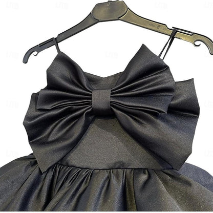 Color Sleeveless Solid Dress Party Kids Performance Girls'