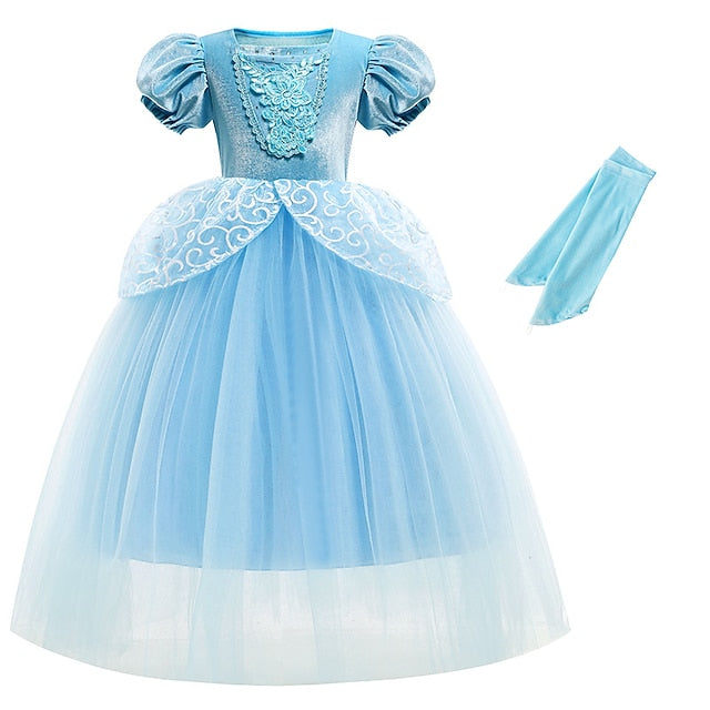 Girl Dress Princess Cinderella Flower Fairytale Theme Party