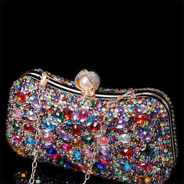 Women's Evening Luxury – Multicolor Clutch Crystal
