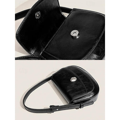 Weiße Tasche aus schickem Leder für kleine, stilvolle Schulter – Damen