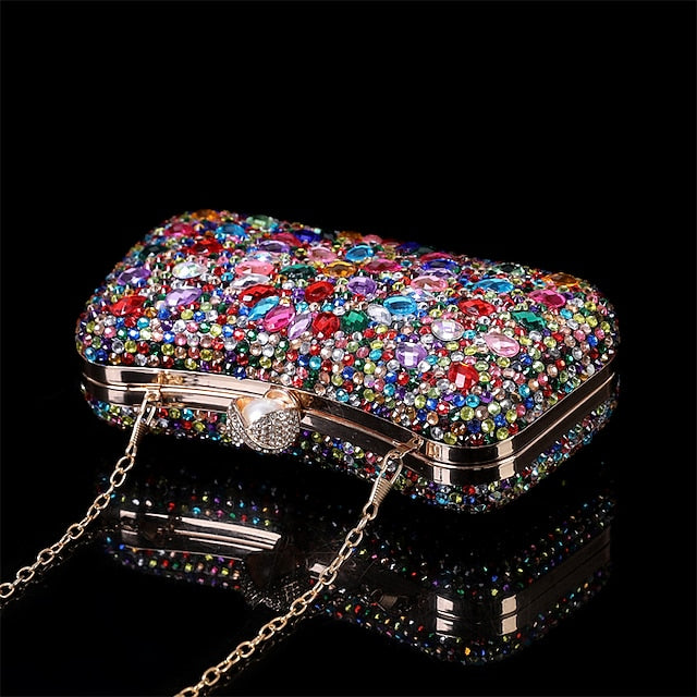 Women's Evening Luxury – Multicolor Clutch Crystal