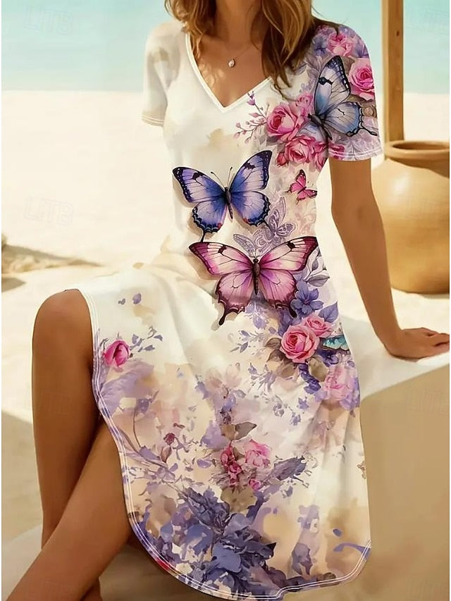 Women's Mini Dress A Line DressT Shirt Dress Tee Dress