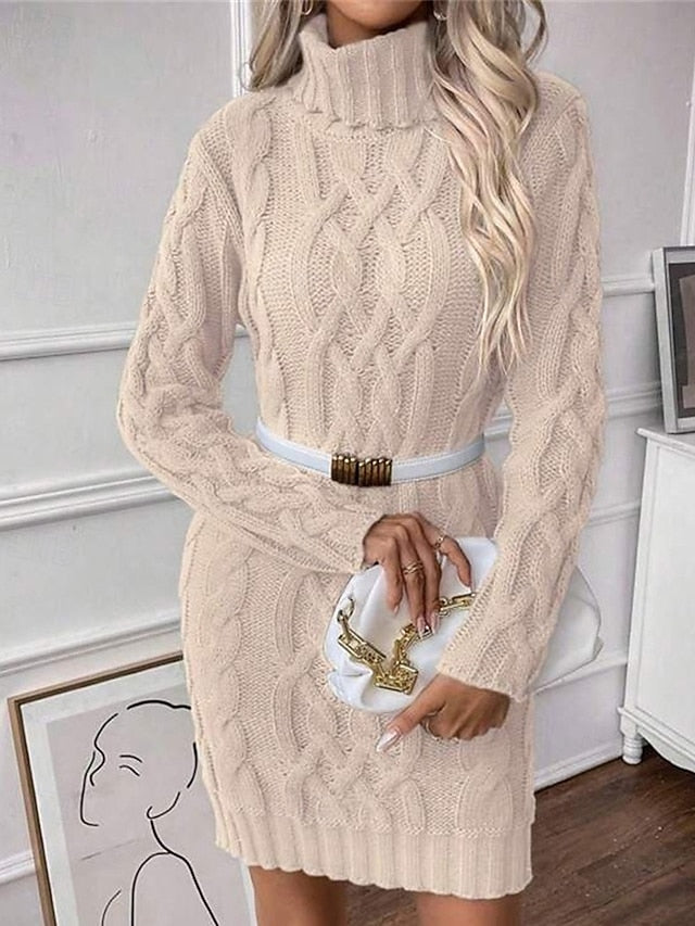 Women's Mini Dress Sweater Dress Knit Dress Casual Dress