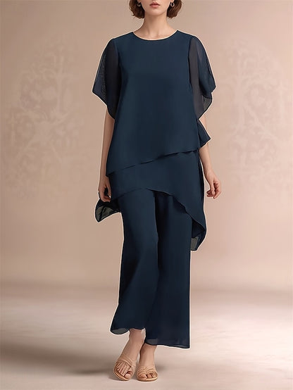 Classic the Bride Piece of Dress Crew Pantsuit Mother Neck 2
