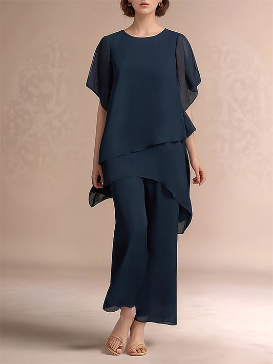 Classic the Bride Piece of Dress Crew Pantsuit Mother Neck 2