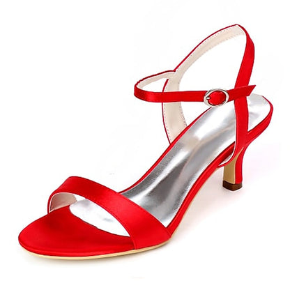 Gold Wedding Adjustable Women's Satin Ankle Heels with