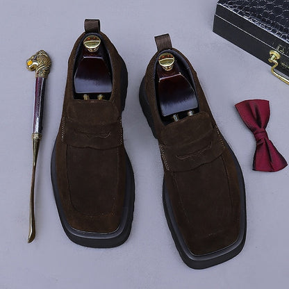 -Classic Leather Suede Cowhide Loafers Men's Business