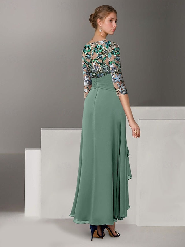 A-Line the Overskirt Bride of Embroidered Elegant Dress Mother