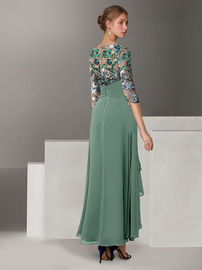 A-Line the Overskirt Bride of Embroidered Elegant Dress Mother