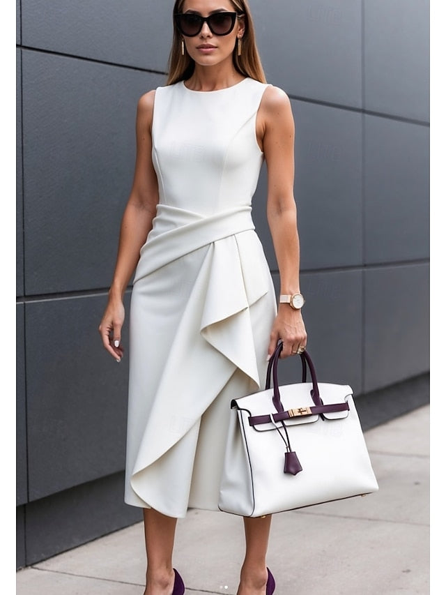 Women's Midi Dress Sheath Dress Summer Dress Ruched Dress