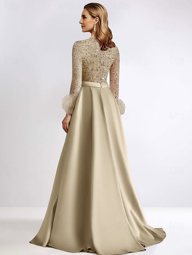Elegant Gown Long Dress A-Line Length Floor Formal Evening